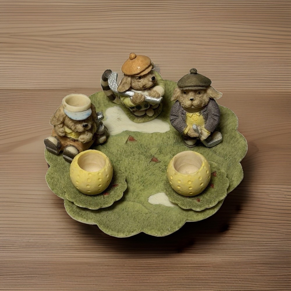 Golfing Dogs Miniature Tea Sets by Popular Imports 1994, Resin, Sports, VTG